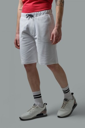 Joggers La Martina ανδρικα Regular-fit 100% βαμβακερα Sports ασπρα | GJU-7373
