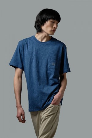 T Shirt La Martina ανδρικα Oversized 100% βαμβακερα μπλε | NYP-4466