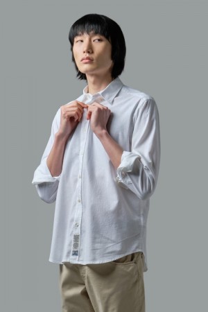 πουκαμισα La Martina ανδρικα Regular-fit Linen-blend ασπρα | HCD-0963