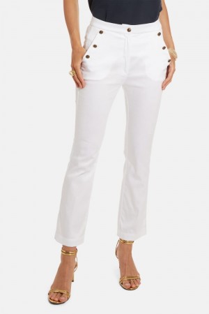 παντελόνι La Martina γυναικεια Regular-fit Stretch ασπρα | KKX-9341