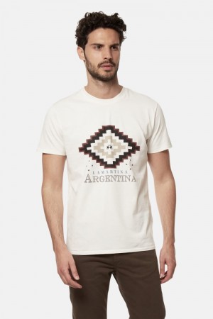 T Shirt La Martina ανδρικα Regular-fit βαμβακερα ασπρα | JWF-2315