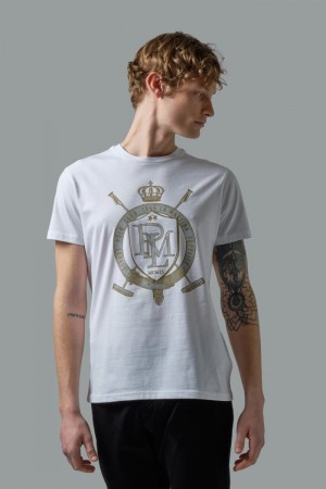 T Shirt La Martina ανδρικα Regular-fit βαμβακερα ασπρα | YCJ-5576