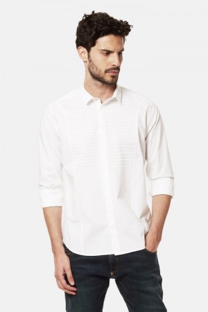 πουκαμισα La Martina ανδρικα Slim-fit Stretch βαμβακερα ασπρα | NOX-5267