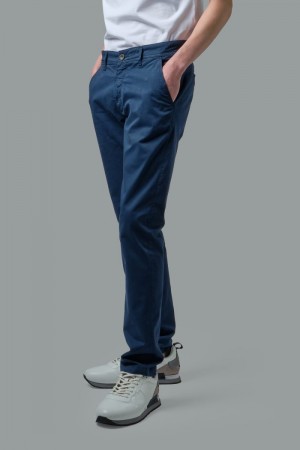 παντελόνι La Martina ανδρικα Slim-fit Stretch βαμβακερα σκουρο μπλε | MPB-0433