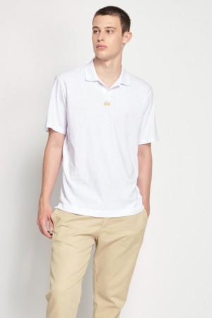 Μπλουζακια Πολο La Martina ανδρικα Regular-fit Jersey ασπρα | DDA-5367