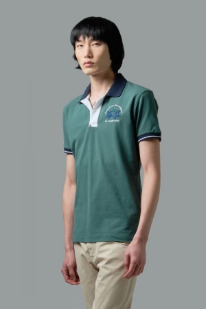 Μπλουζακια Πολο La Martina ανδρικα Slim-fit Stretch Piqué πρασινο | TPC-9066