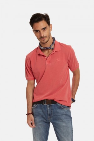 Μπλουζακια Πολο La Martina ανδρικα κοντο-sleeved Regular-fit βαμβακερα κοκκινα | HHI-9549