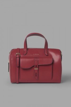 satchel τσαντεσ La Martina γυναικεια Front Pocket-embellished δερματινα κοκκινα | VBO-0458